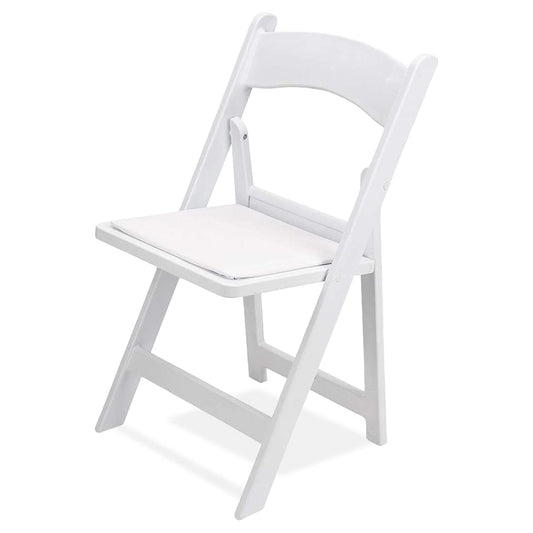 Premium Hvit Klappstol (Foret)