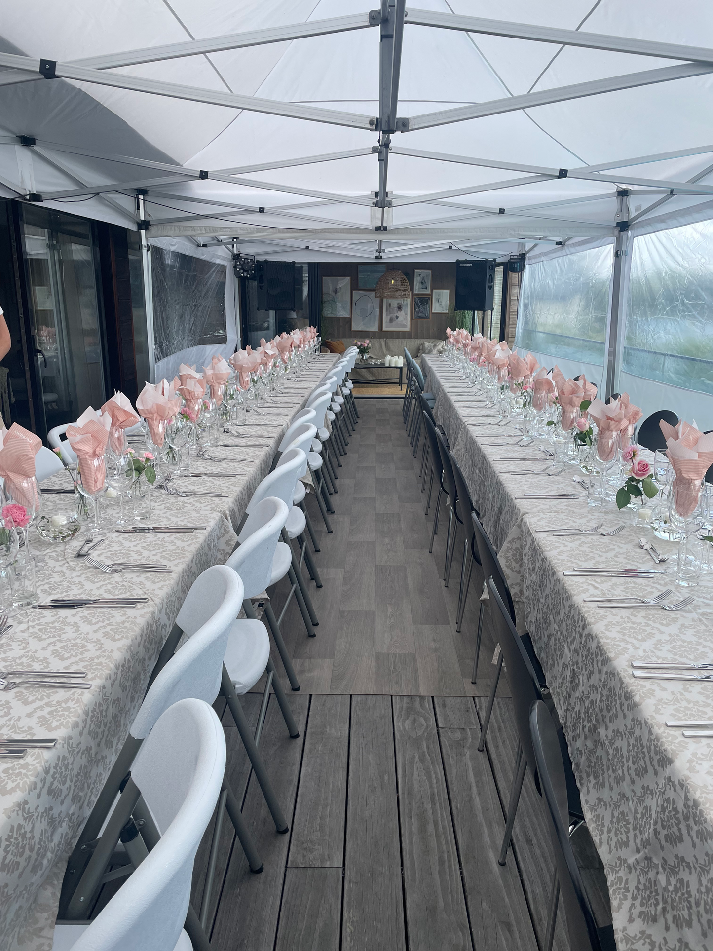 4X12M Pop-Up Telt Med Vegger 40-60 Pers (Inkludert opprigg og nedrigg)