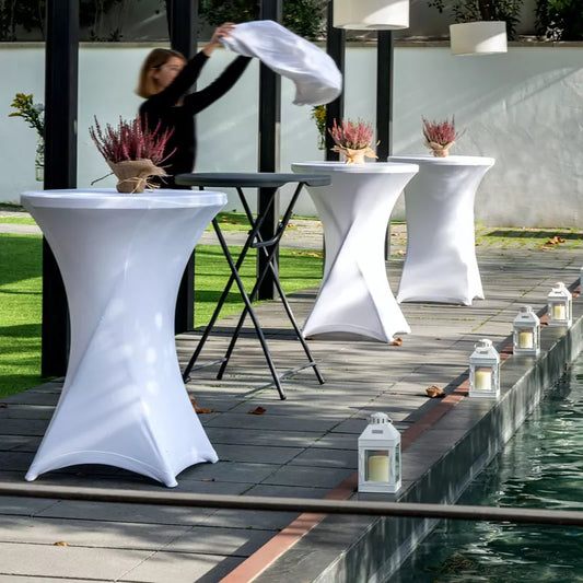 Hvit Stretchduk Til Cocktailbord/Ståbord