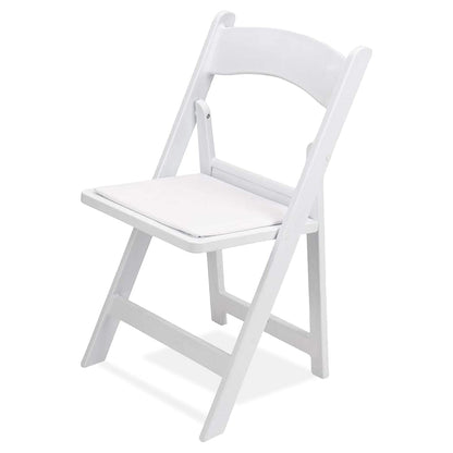 Premium Hvit Klappstol (Foret)