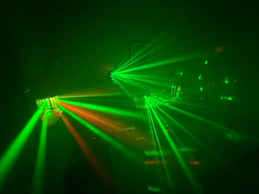 Lyspakke med strobe, LED og laser