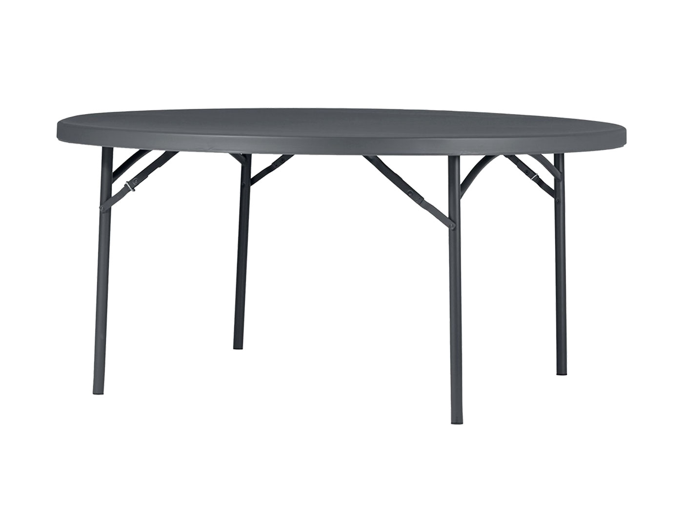 Round Folding Table 160 cm + White Round Tablecloth 270 cm 
