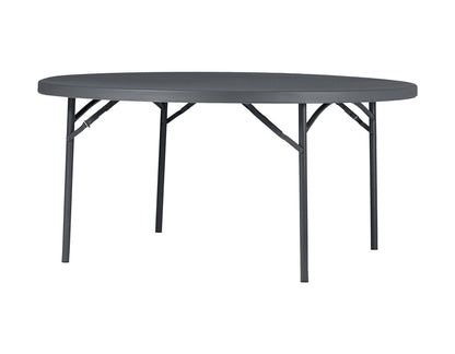 Round Folding Table 160 cm + White Round Tablecloth 270 cm 