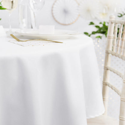 Round Folding Table 160 cm + White Round Tablecloth 210 cm 